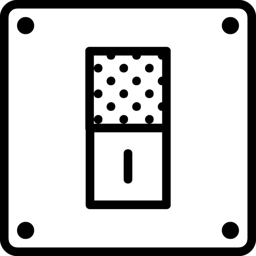 A black and white icon of a light switch vector