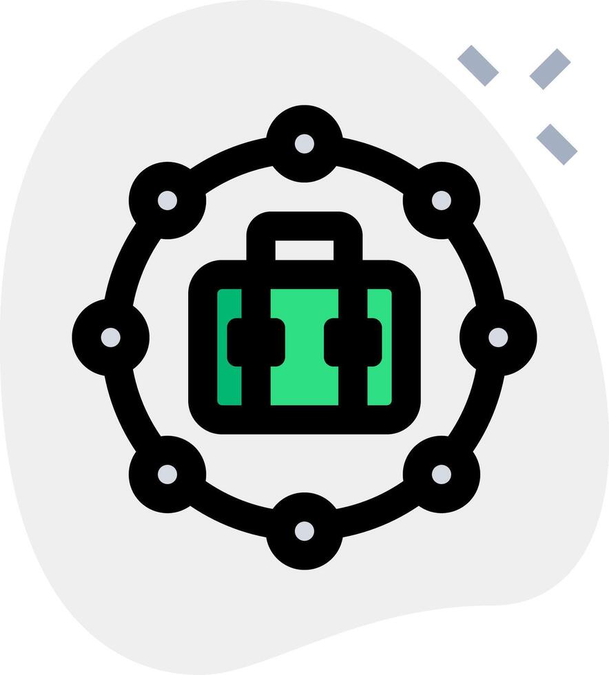 A green suitcase with chains around it vector