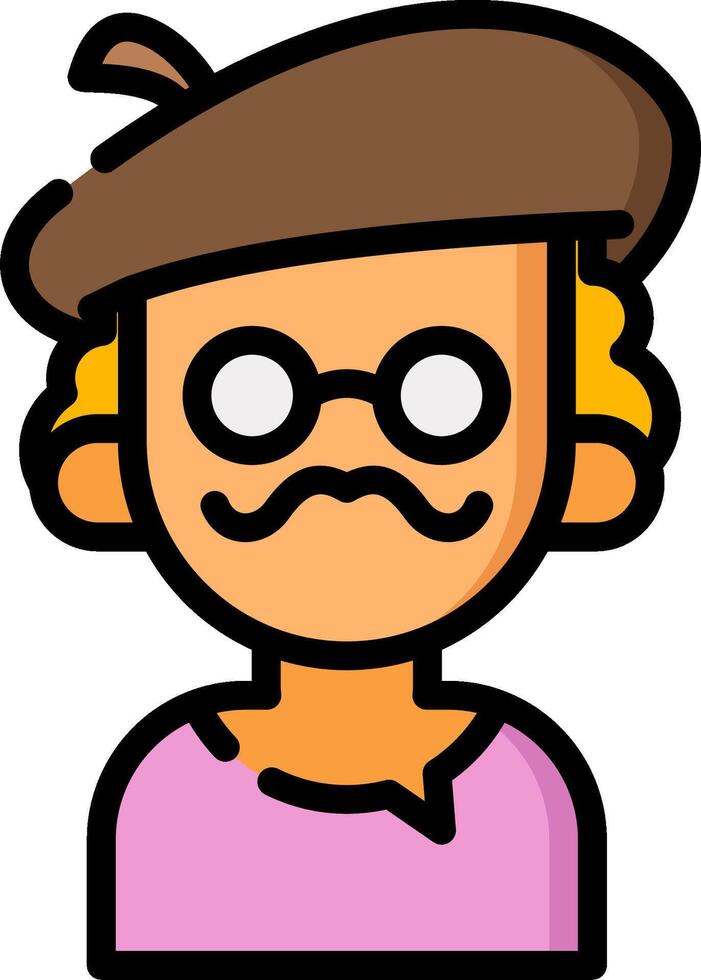 A cartoon man with glasses and a hat vector