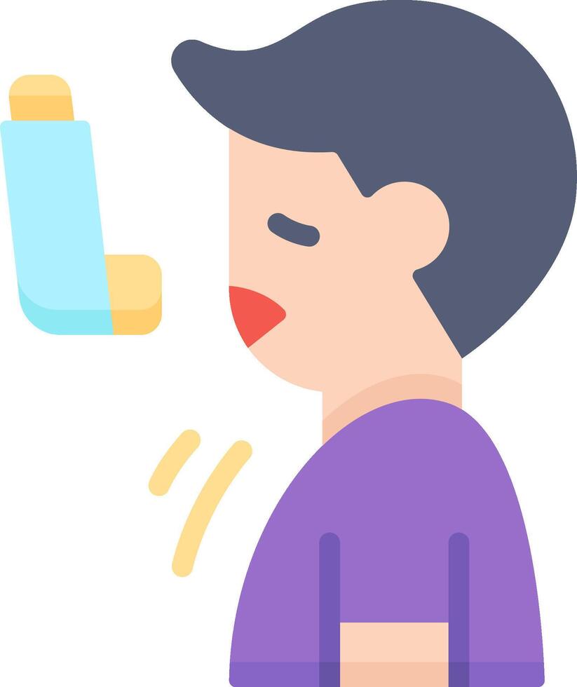 A man is holding an inhaler in his hand vector