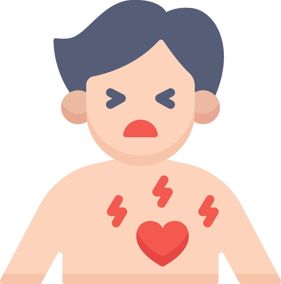 A man with a heart on his chest vector