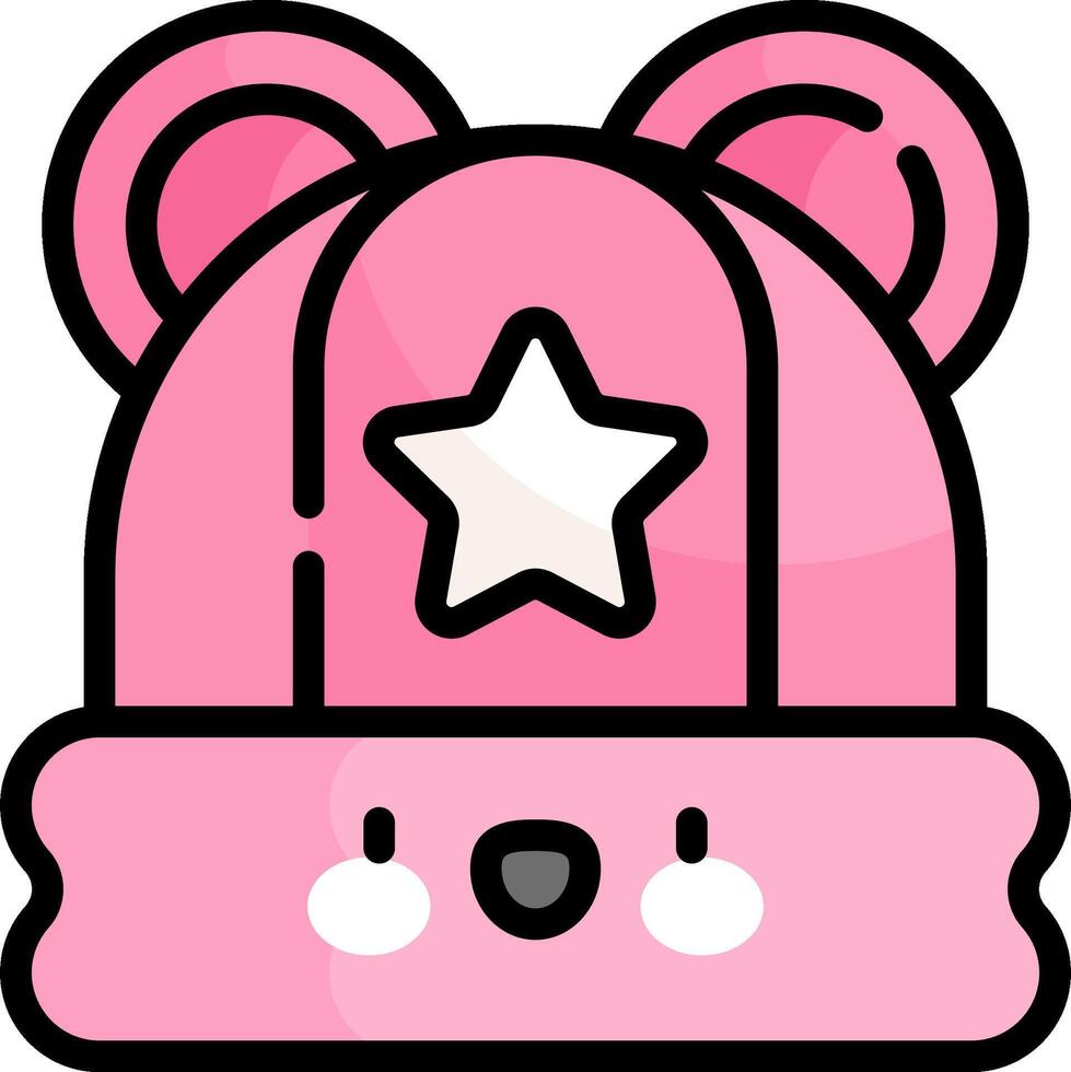 A pink bear hat with a star on it vector