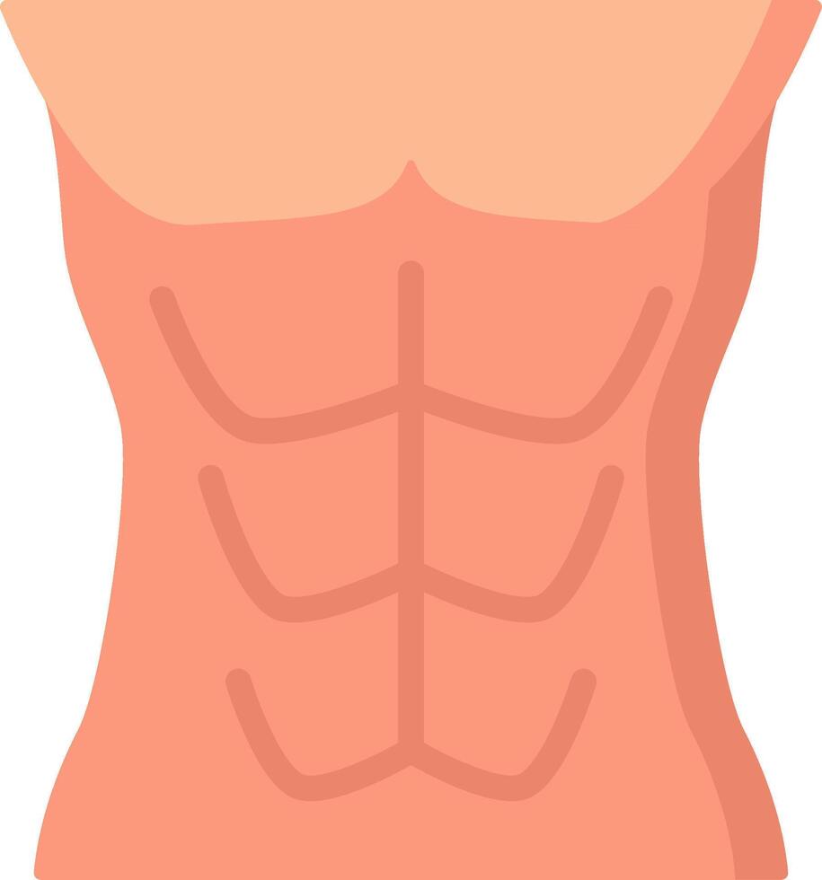 A man's torso with a stomach and ribs vector