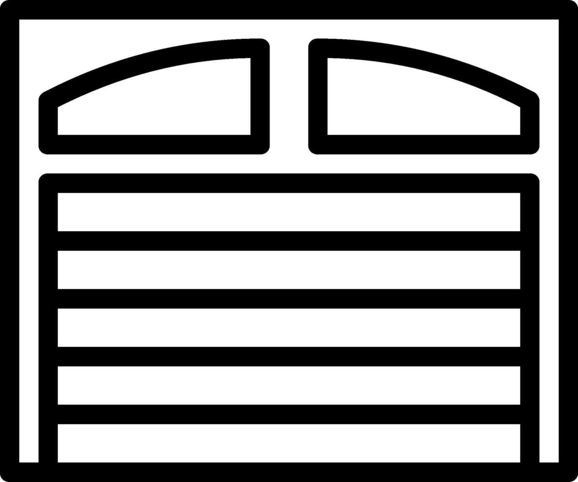 A black and white image of a garage door vector