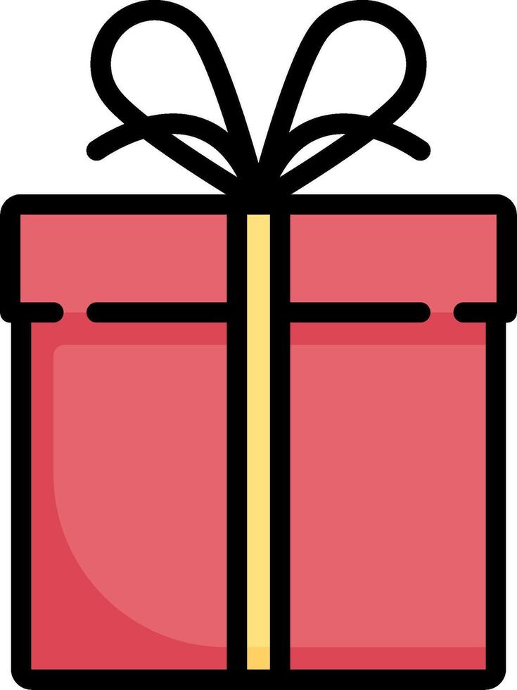 A red gift box with a bow on it vector