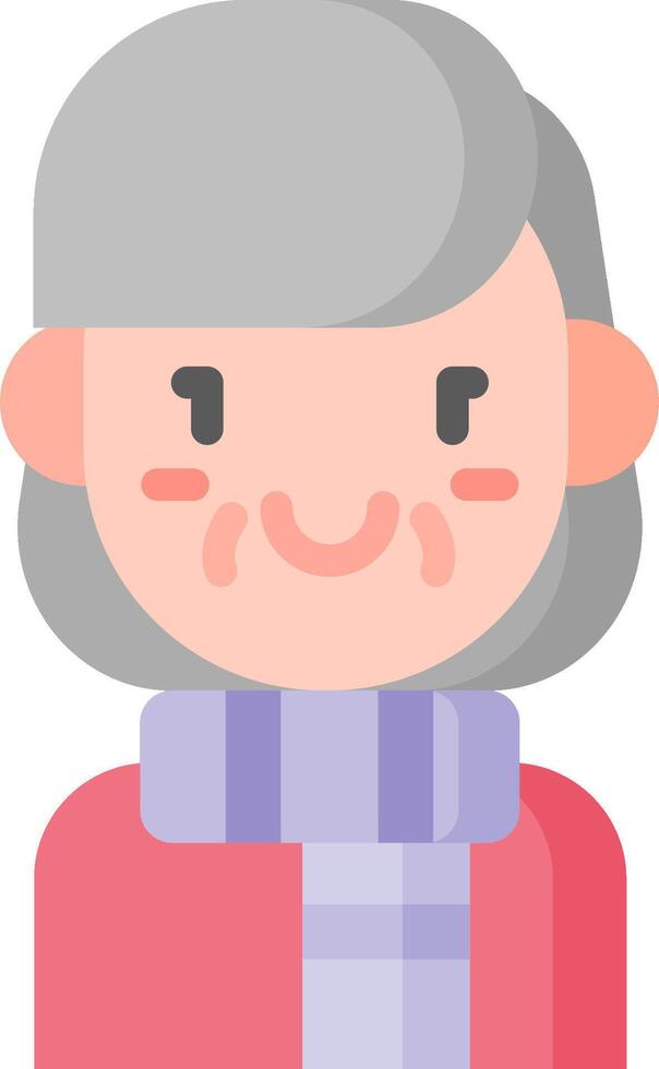An old woman with a scarf on her head vector