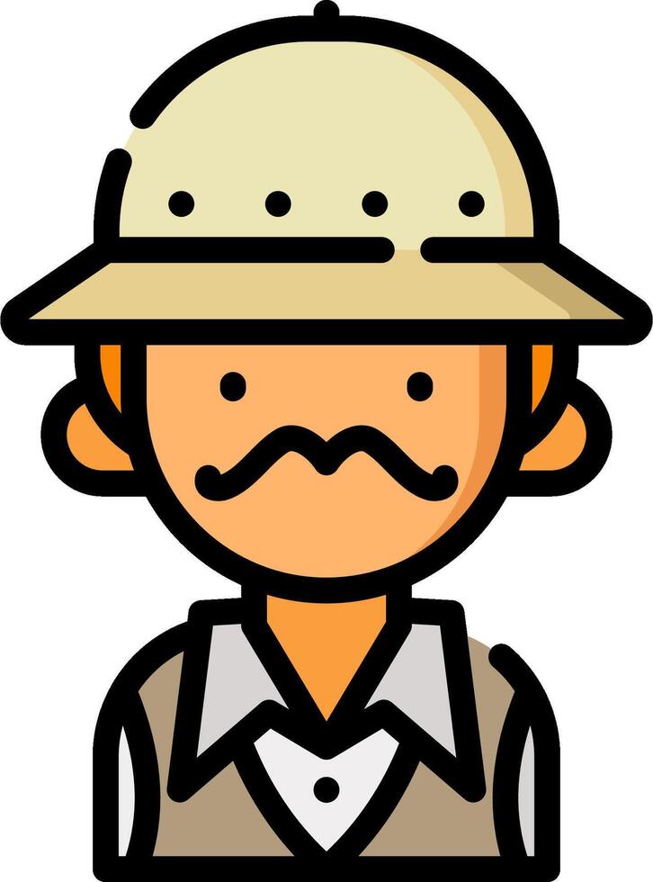 A cartoon man wearing a hat and mustache vector