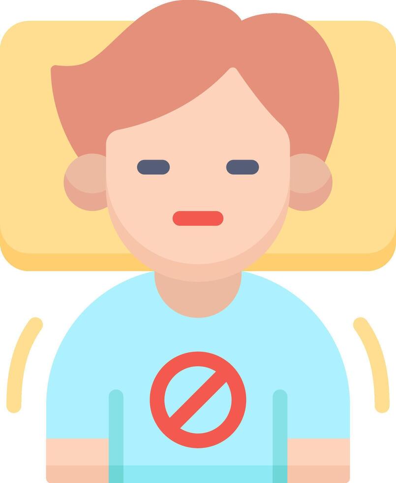 A cartoon man with a no sign on his forehead vector