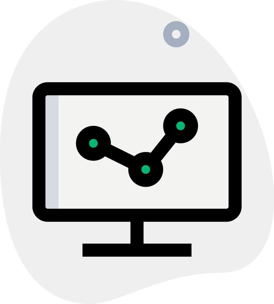 A computer monitor with a graph on it vector