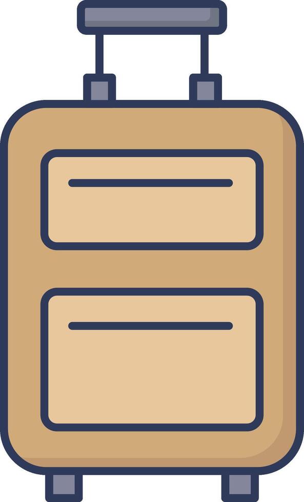 A suitcase with wheels on a white background vector