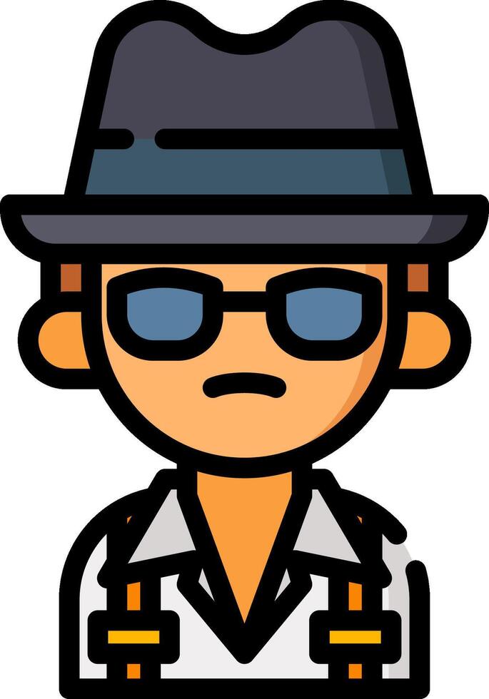 A cartoon man wearing a hat and sunglasses vector
