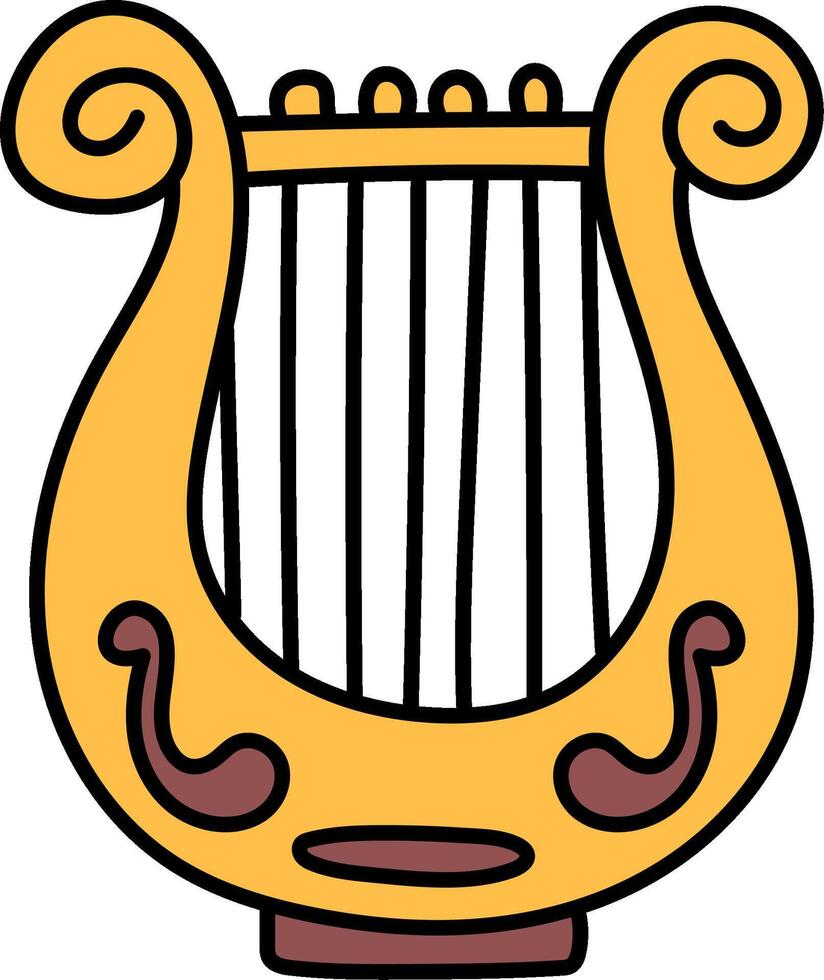 A golden harp icon on a white background vector