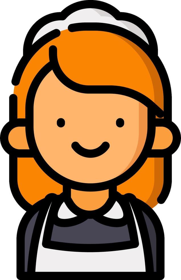 A cartoon woman with an orange hair and a white apron vector