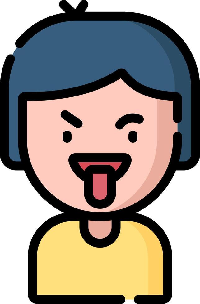 A cartoon man with his tongue out vector