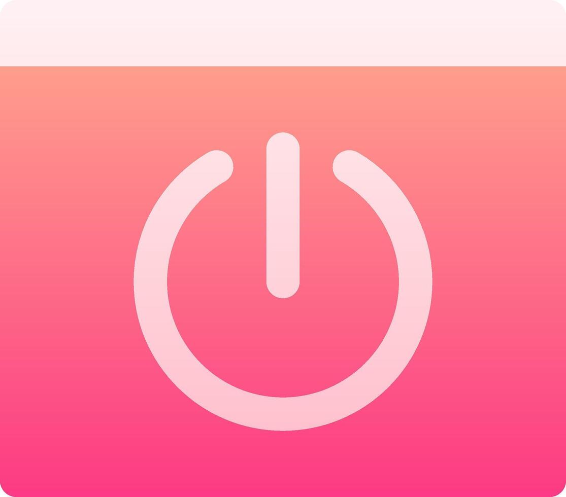 A pink and white power button icon vector