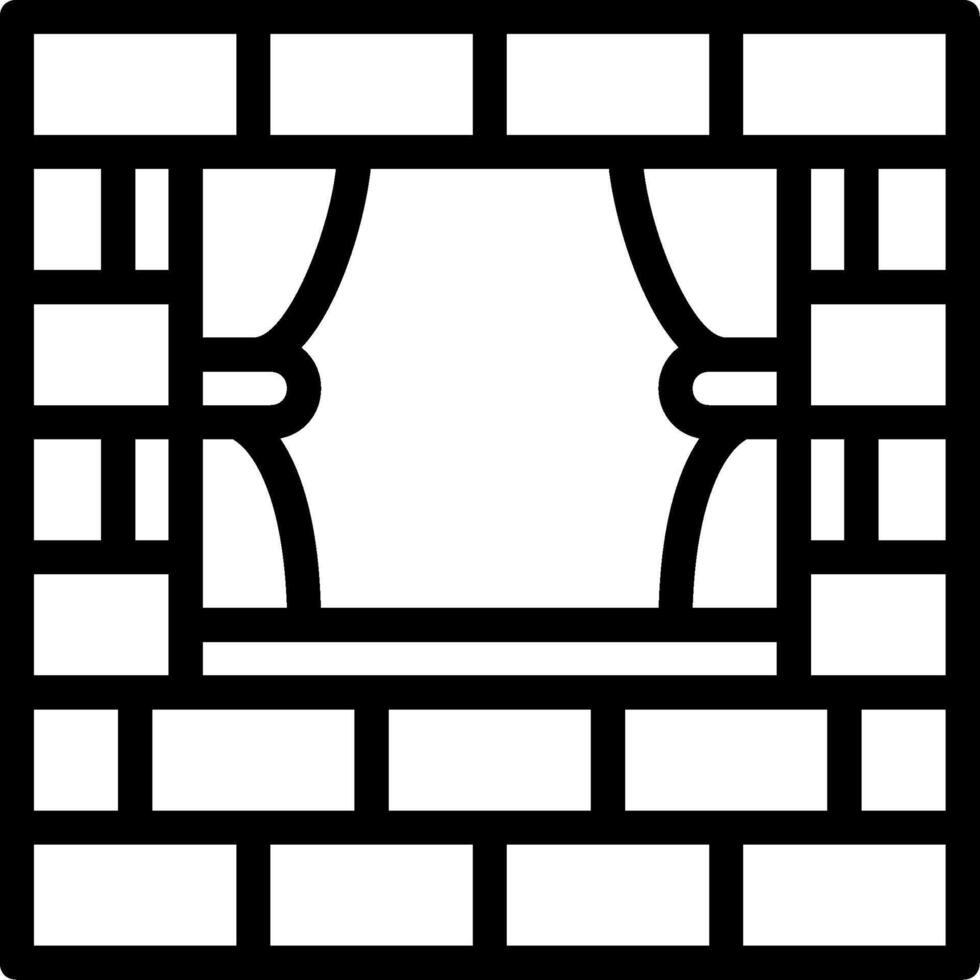 A brick wall with a window in it vector