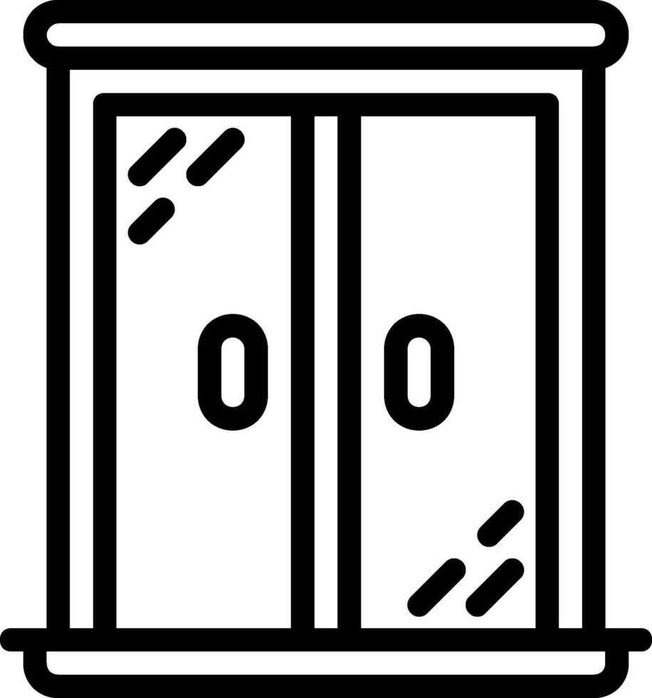 A black and white image of a cabinet vector