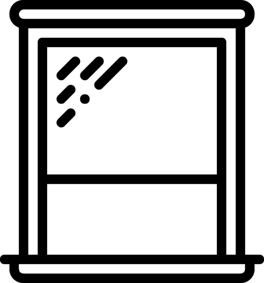 A window with a window frame and a window sill vector