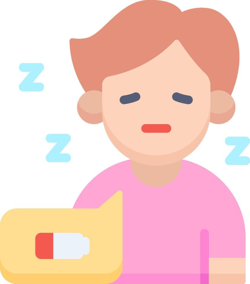 A woman is sleeping with pills in her hand vector
