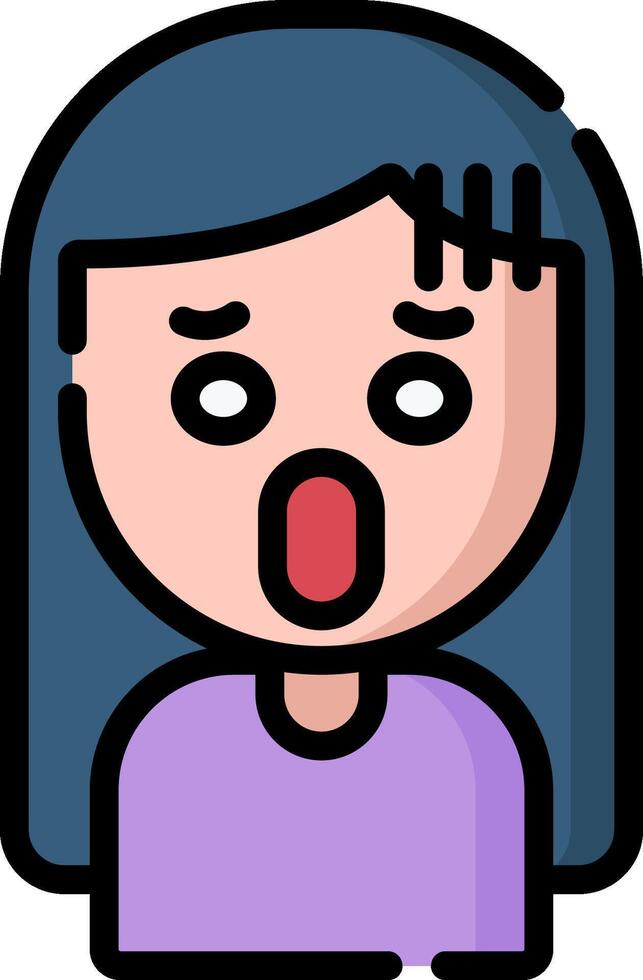 A cartoon woman with her mouth open vector