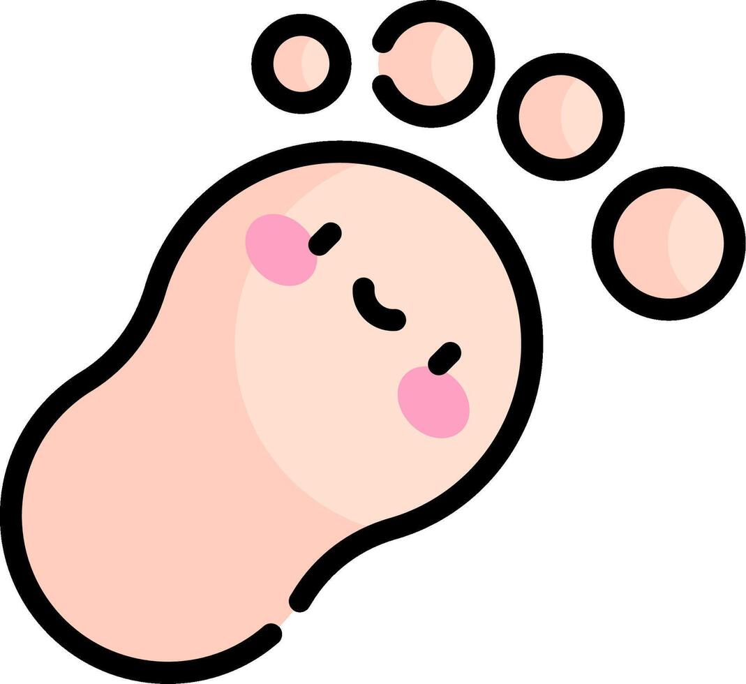 A cartoon foot with pink cheeks and pink eyes vector