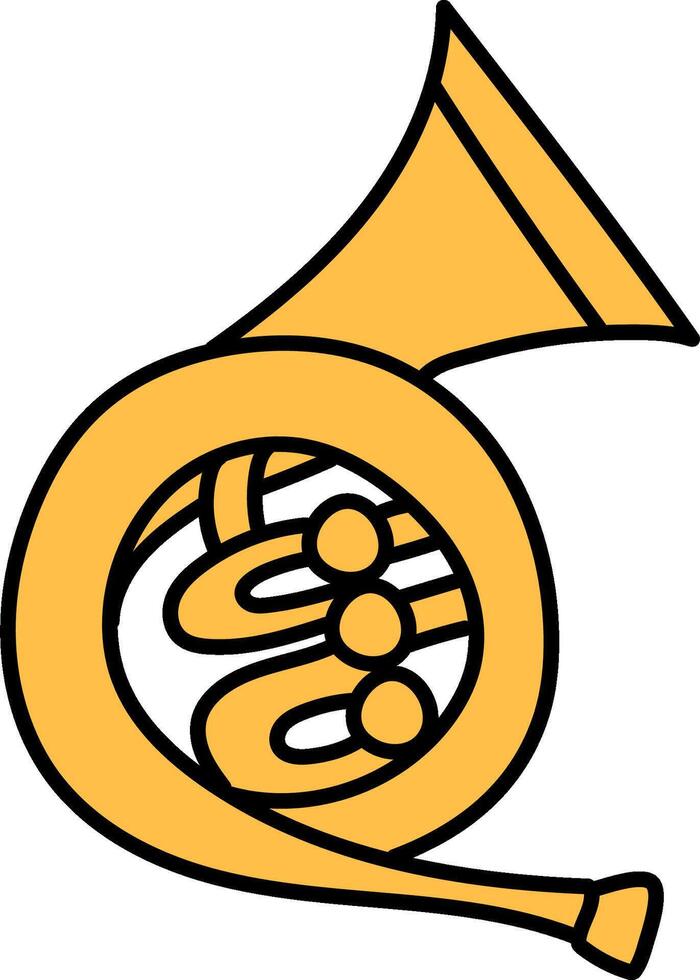 A cartoon french horn on a white background vector