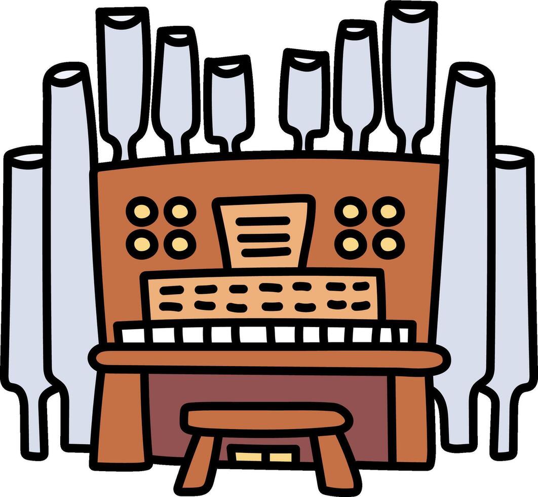 A pipe organ with pipes and pipes on it vector