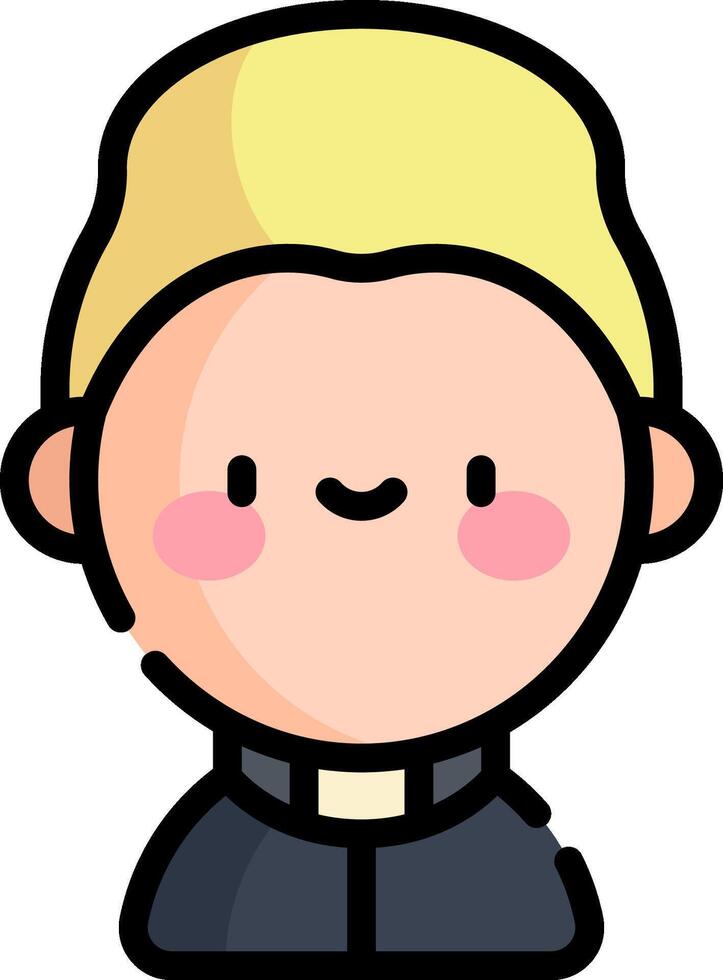 A cartoon character with a priest's face vector