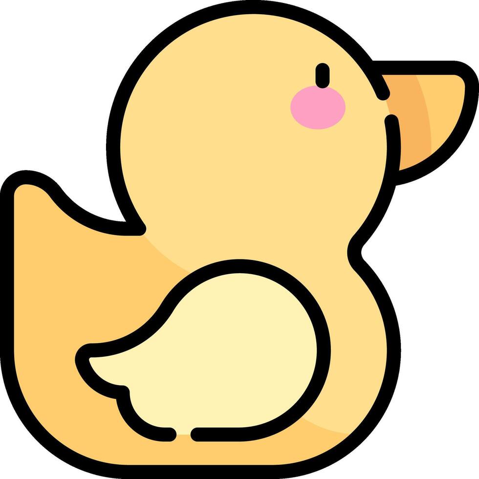 A cartoon duck with pink cheeks vector