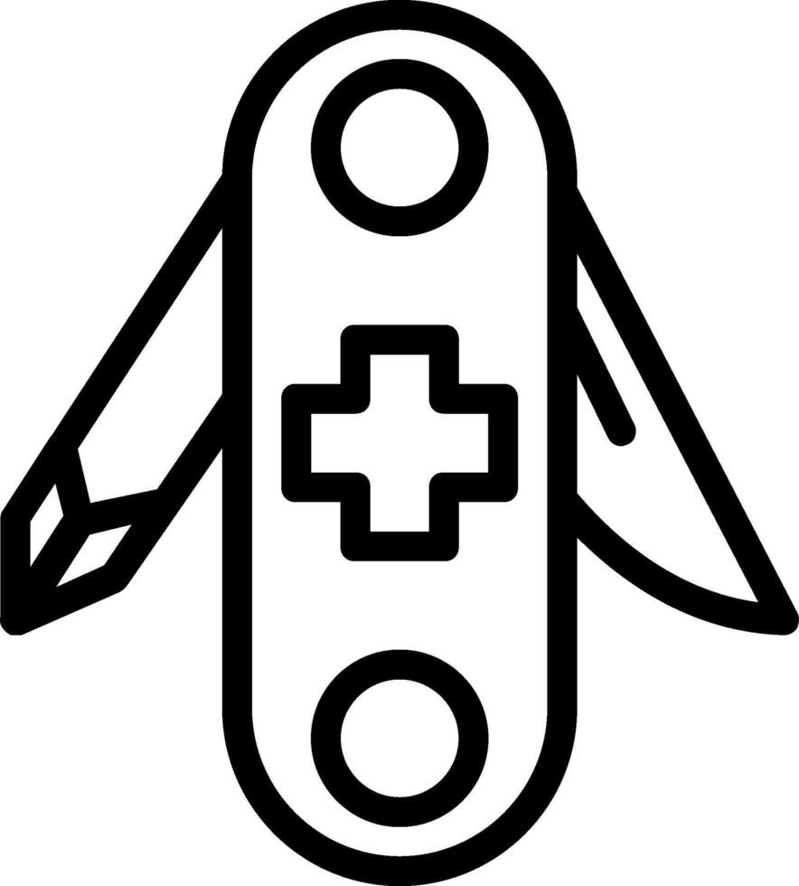 A black and white drawing of a swiss army knife vector