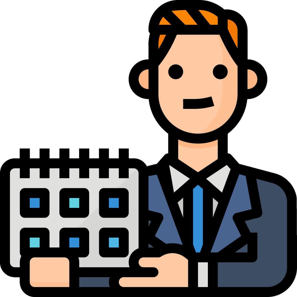 Businessman holding calendar clipart vector