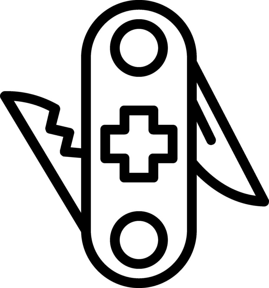 A black and white image of a swiss army knife vector