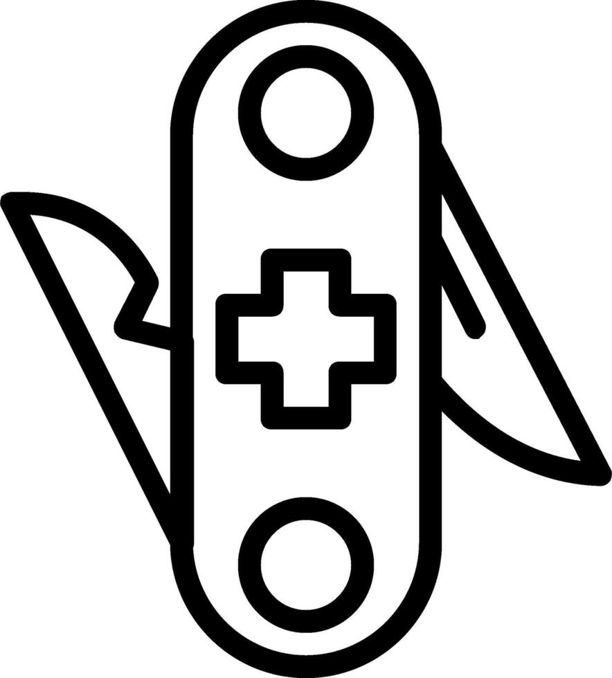 A black and white image of a swiss army knife vector