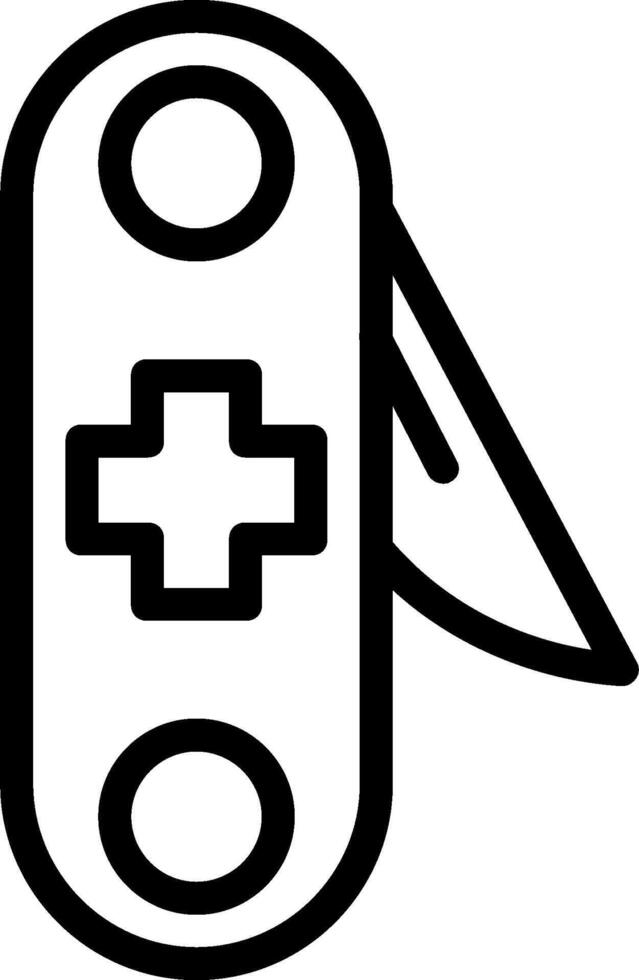 A black and white drawing of a swiss army knife vector