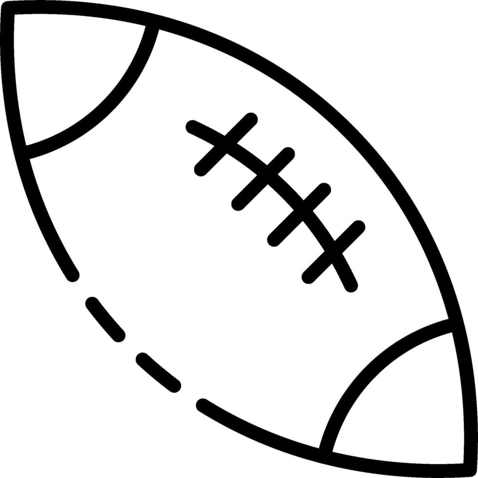A football ball is shown in a line drawing vector