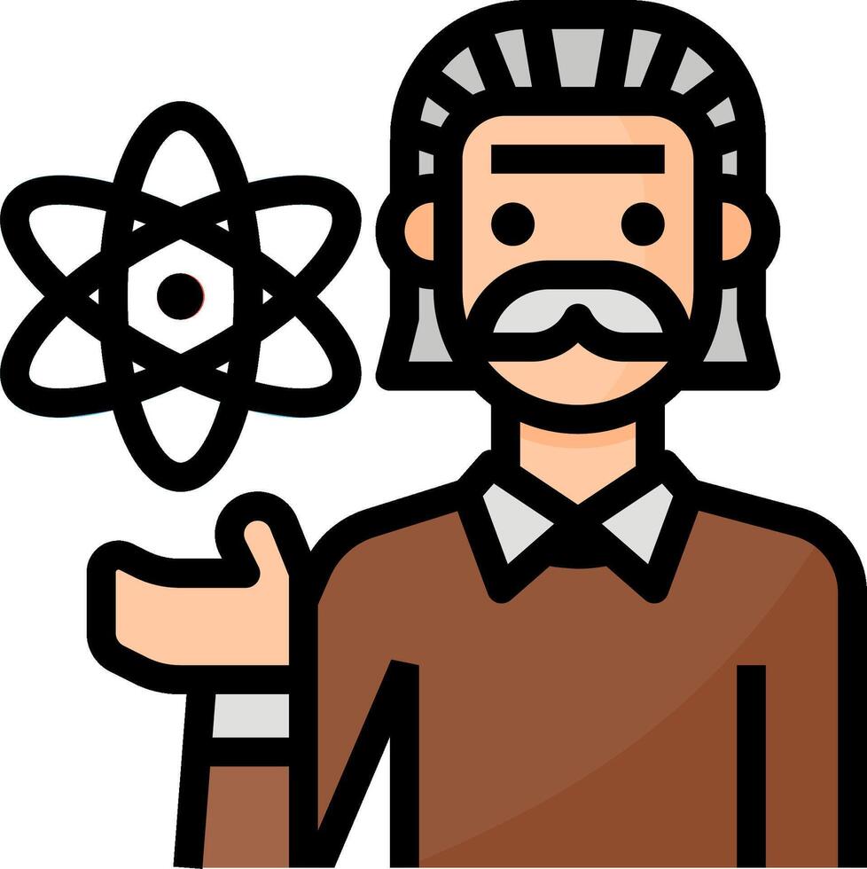 A man with a mustache and an atom symbol vector