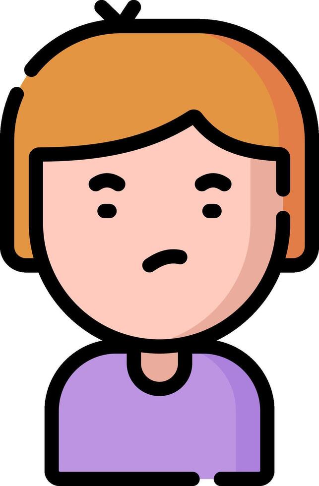 A cartoon boy with an angry expression vector