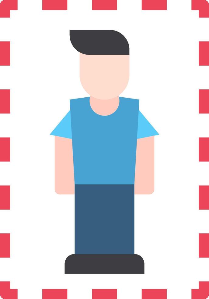 A man in a blue shirt with red and white stripes vector