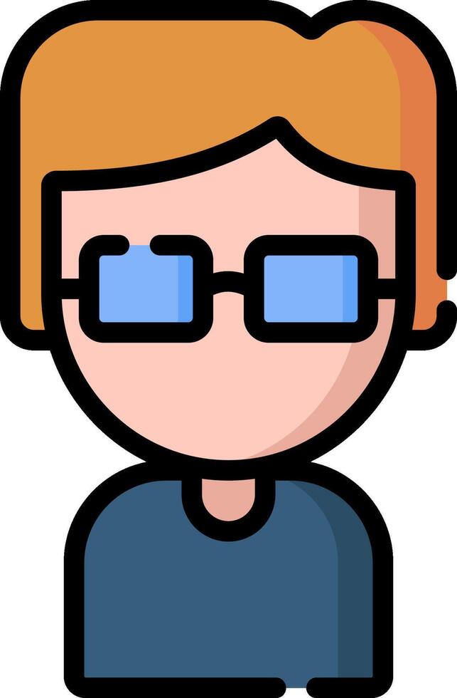 A cartoon avatar with glasses on vector