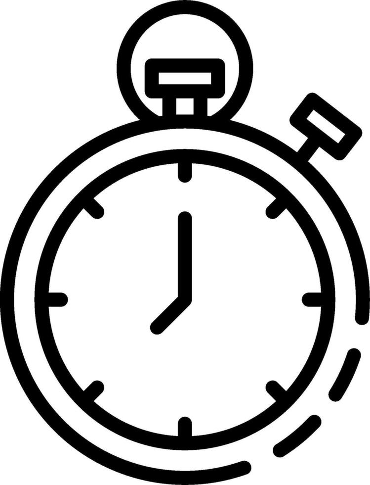 A black and white stopwatch icon on a white background vector