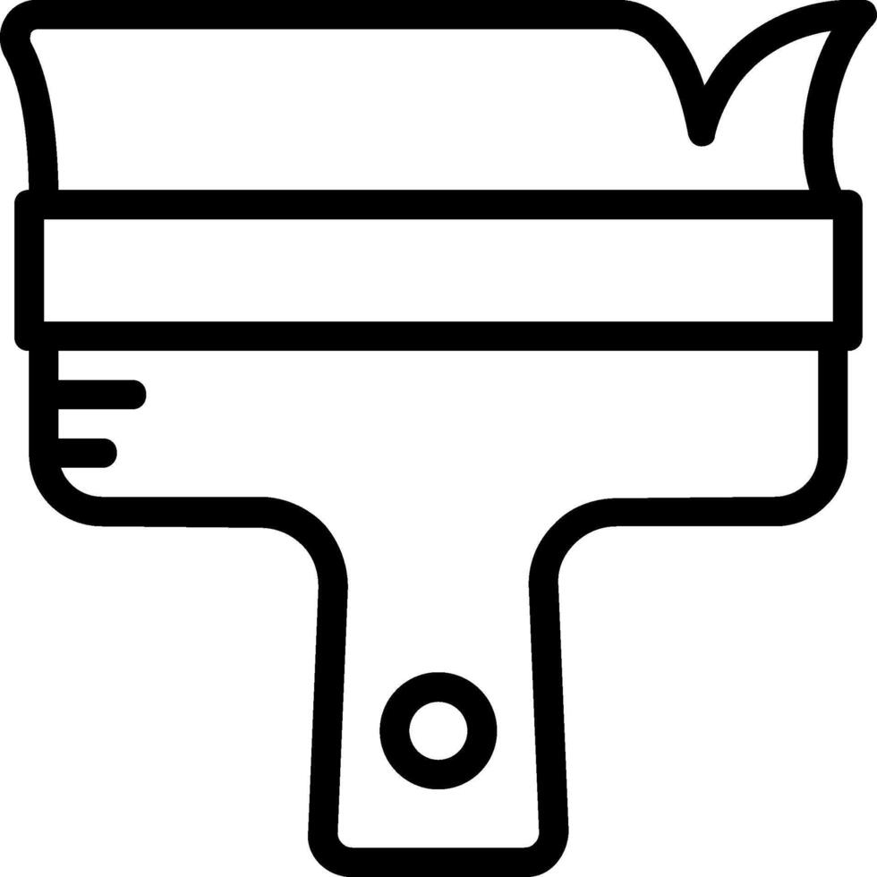 A black and white icon of a paintbrush vector