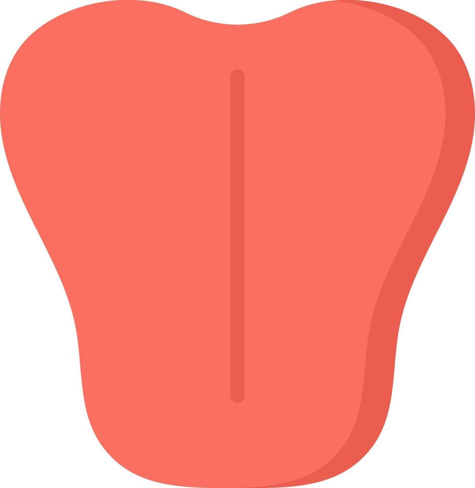 A tooth with a long, thin, curved edge vector