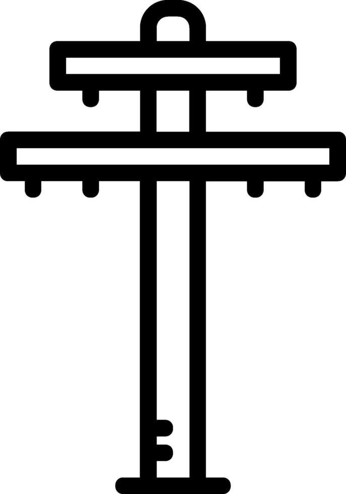 A black and white illustration of a telephone pole vector