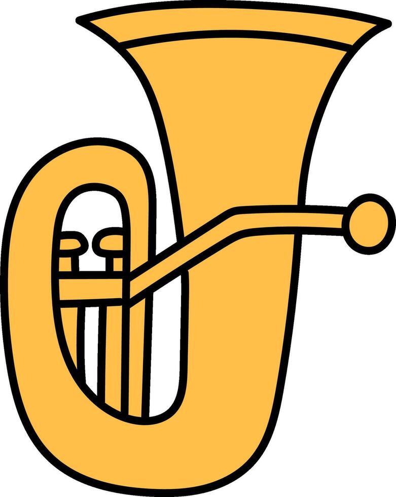 A cartoon musical instrument with a yellow color vector