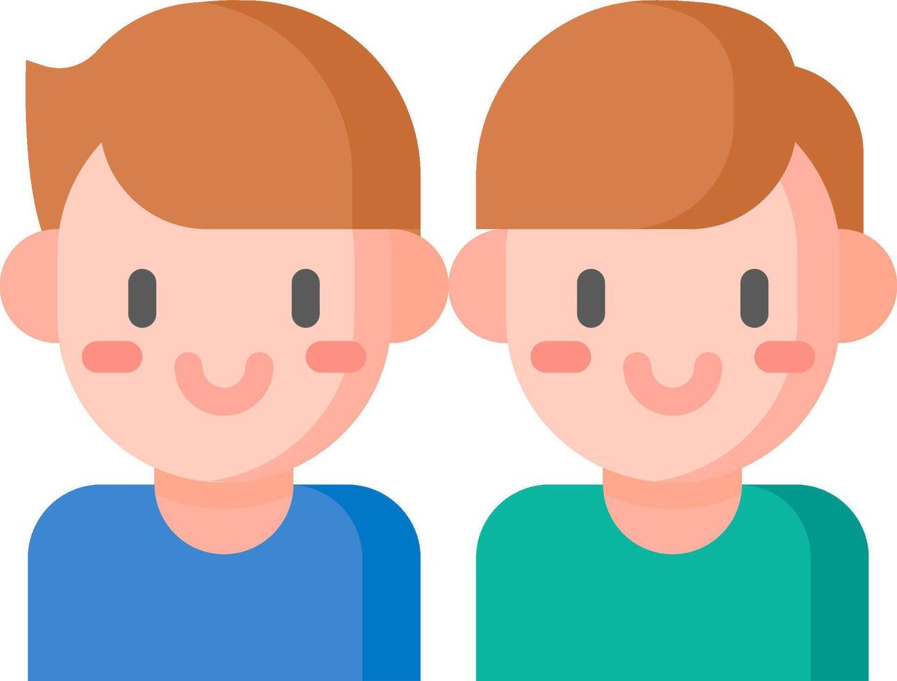 Two boys with different hair colors vector
