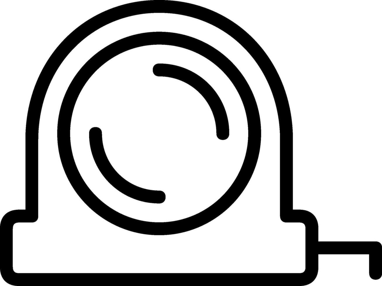 A black and white drawing of a measuring tape vector