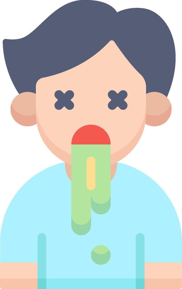 A man with a green tongue and a blue shirt vector