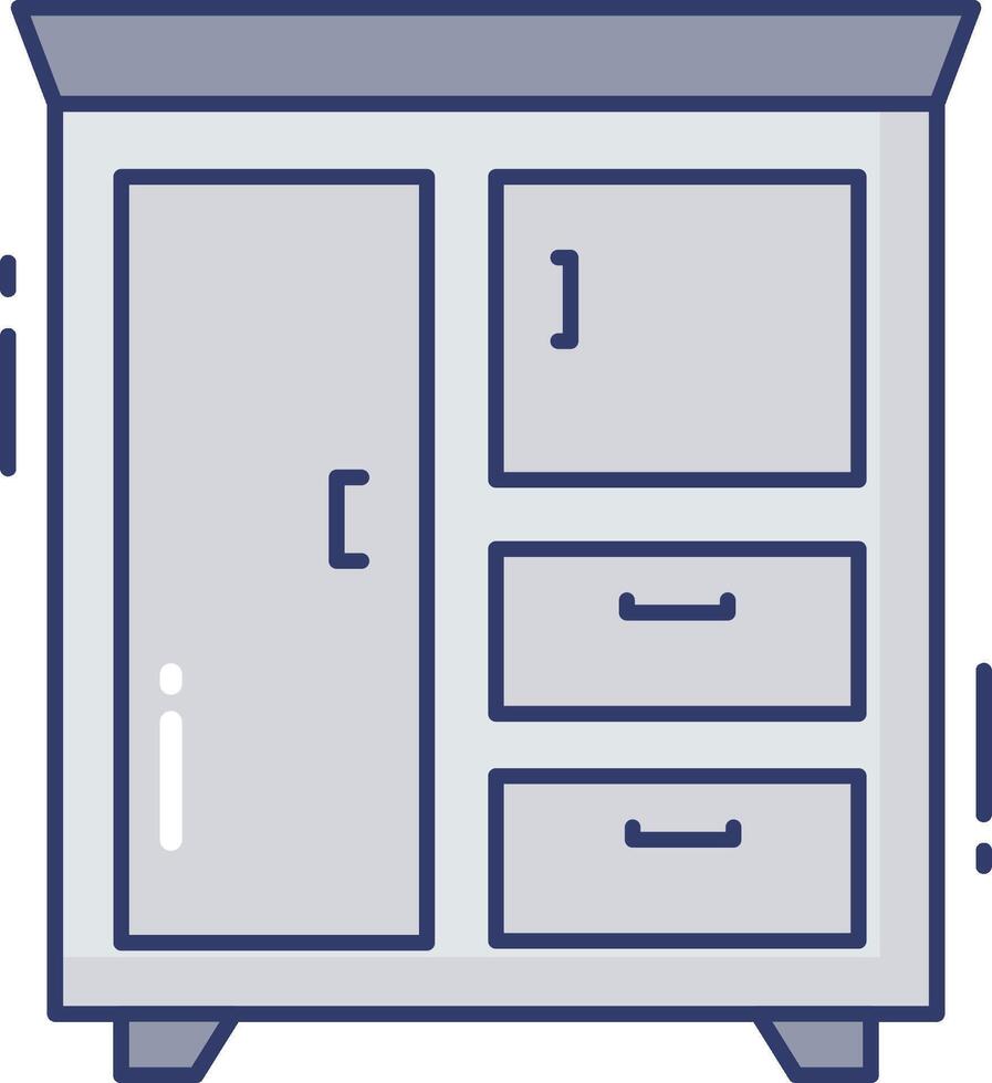 A cabinet with drawers and doors vector