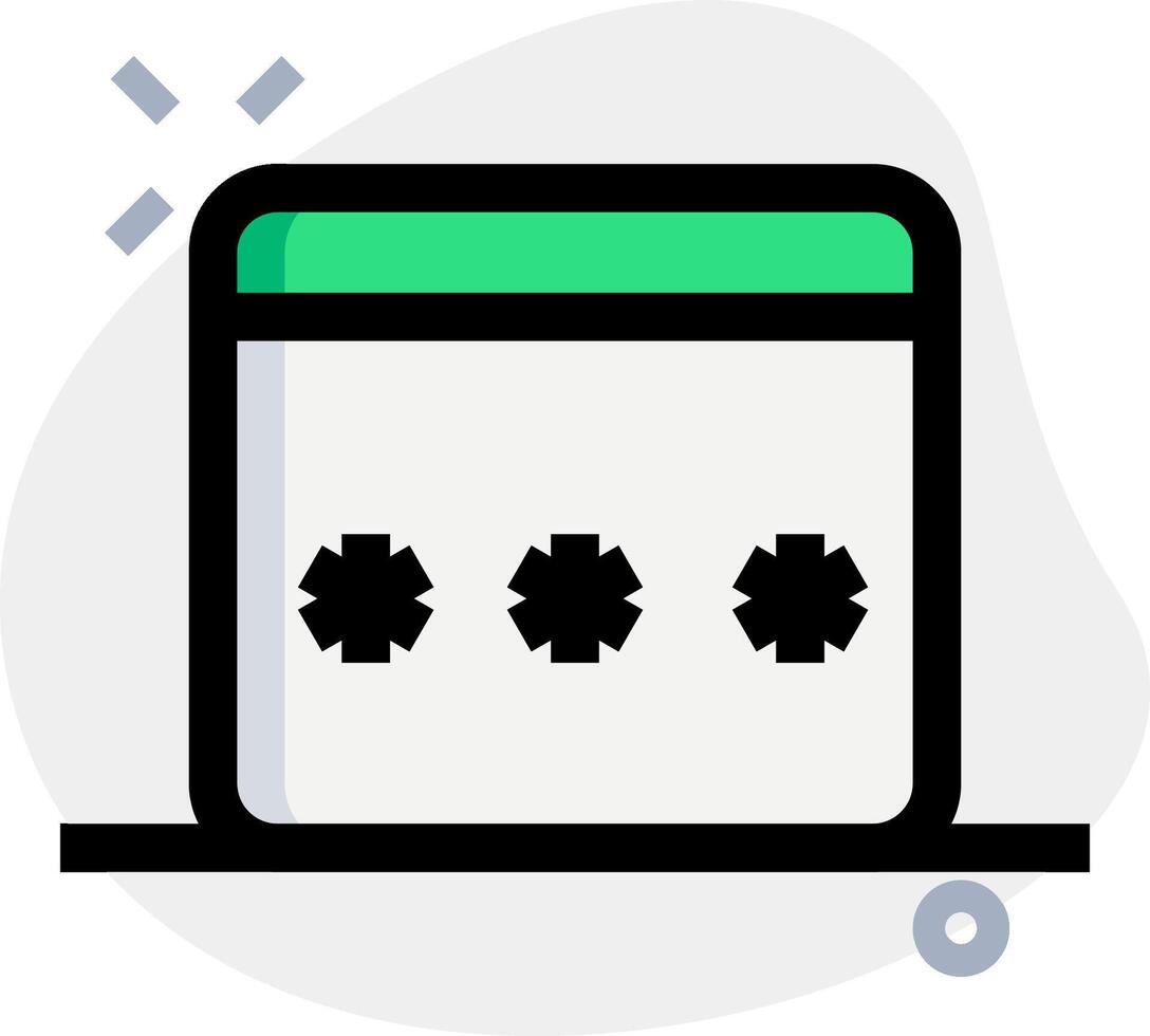 A computer with four keys on it vector