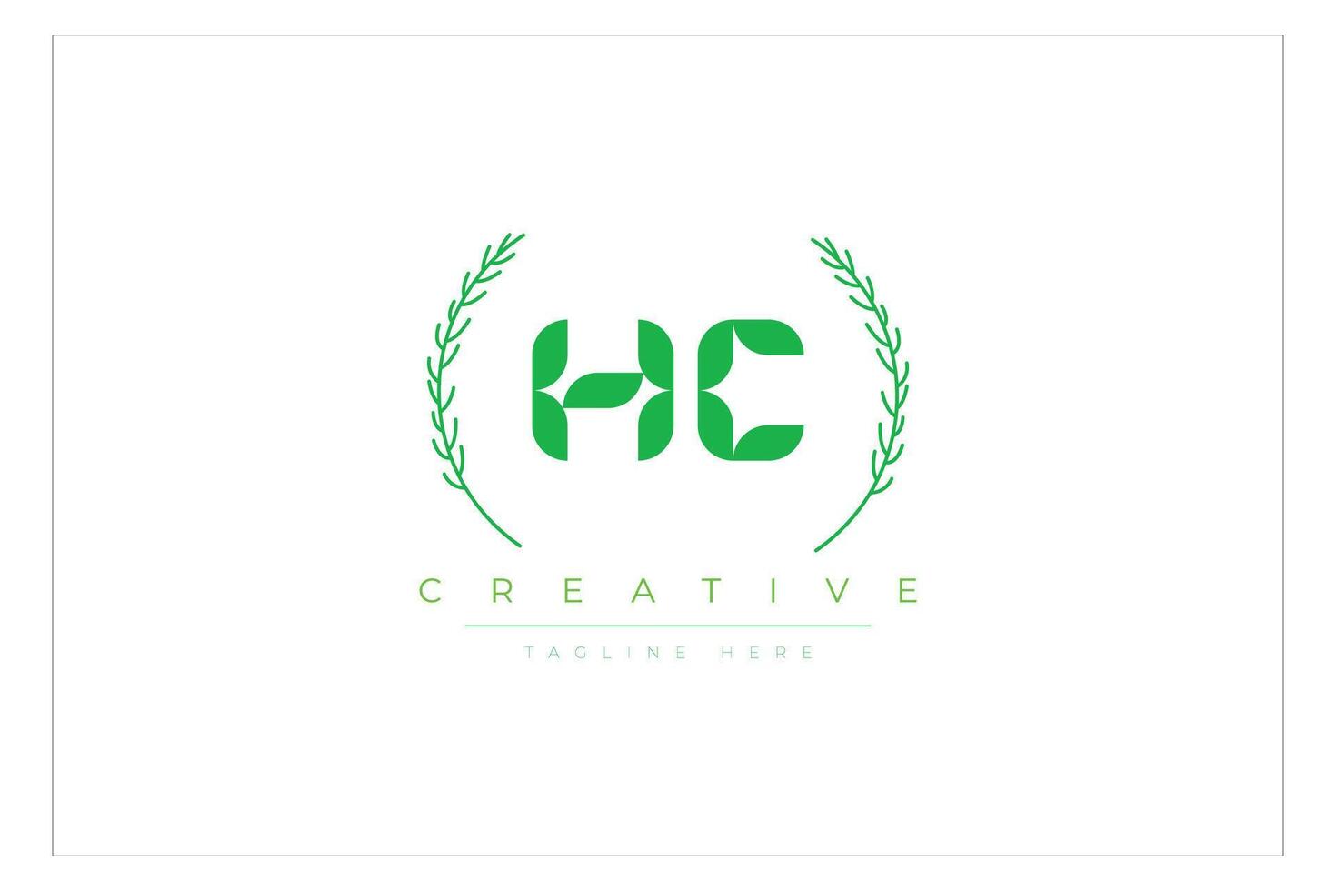 HC letters eco logo with leaf. vector